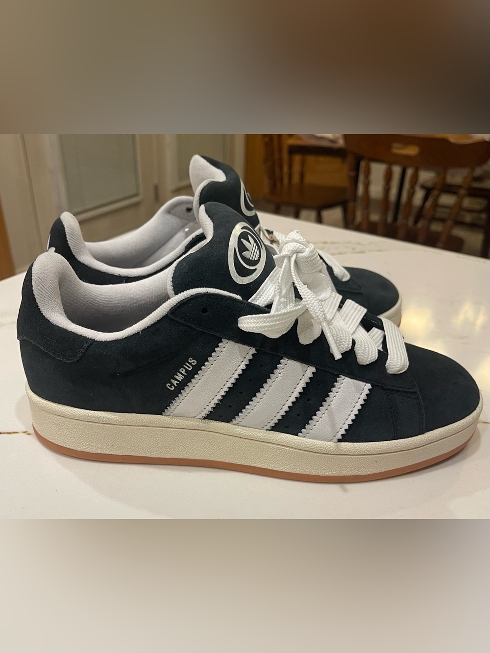 adidas Campus Black and White Suede Sneakers. Unisex US W10 M 8.5